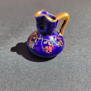 Vintage Mini Limoges France Cobalt Blue Pitcher ~ Dainty & Darling!